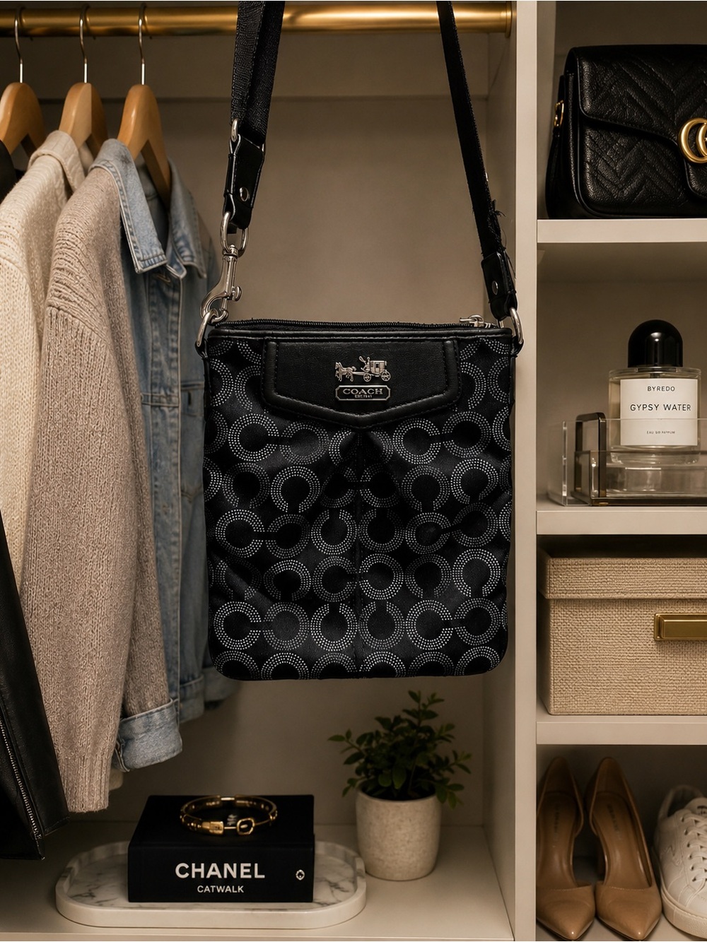 Coach Black Monogram Crossbody Bag